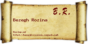 Bezegh Rozina névjegykártya